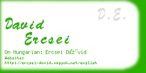 david ercsei business card